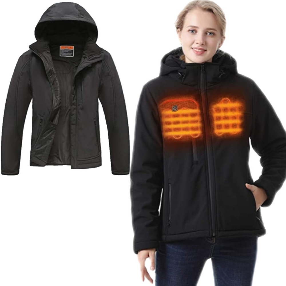NWT MYHEAT Black Wmns Soft Shell Heated Jacket - Picture 2 of 8